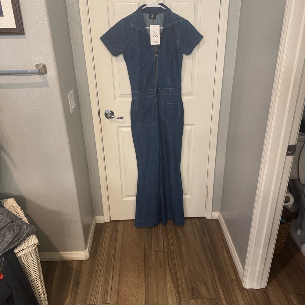Onepiece Denim Blue Jumpsuit - Picture 5 of 5